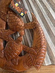 Hand Crafted Polynesian Fishing Hook Wall Art - NZ Maori Suar Wood Fishing Hook