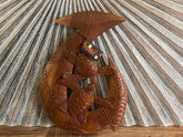 Hand Crafted Polynesian Fishing Hook Wall Art - NZ Maori Suar Wood Fishing Hook