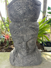 NEW Balinese Cast Dewi Head Pot - Bali Dewi Head Plant Pot - Balinese Garden Art