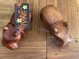 Balinese Carved Wooden Hippopotamus - Small Bali Hippo - Wood Carved Hippo