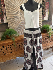 Ladies Bali Beach / Shirred Waist Bali Capri Pants SO COMFY Suit Maternity XXXL