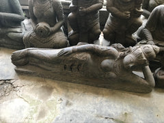Quality Polished Greenstone Balinese Reclining Dewi Statue - Bali Master Carved