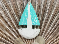 NEW Balinese Wooden Wooden Boat & Capiz Mobile / Windchime - Bali BOHO Mobile