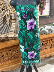Bali Beach Sarong - Tropical Style Sarong - Bikini Cover Up - Bali Sarong Green