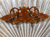 NEW Balinese Hand Crafted Frangipani 2 Hook Panel - Bali Frangipani Panel/2 Hook