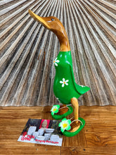 NEW Balinese Hand Carved Wooden L Flower Duck - Bali Rice Paddy Duck