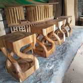 NEW Balinese Hand Crafted Suar Wood Stool or Side Table - Bali Furniture