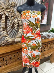 Bali Beach Sarong - Tropical Style Sarong - Bikini Cover Up - Bali Sarong Orange
