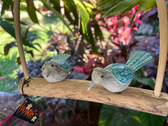 Balinese Hand Crafted Wood 2 Birds on Swing Hanger / Mobile - Bali Bird Mobile