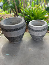 Balinese Slate Pot w/Frangipani Carving - Bali Feature Pot - 2 Sizes 40 or 50cm
