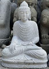 NEW Balinese Carved LAVA Stone Buddha Statue - Lava Bali Buddha 60cm