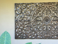 New Balinese Carved Mandala Panel - Bali Wall Art - Mandala Wall Art 180x100cm