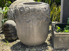 Balinese Master Carved Paras Pot - Unique High Quality Bali FEATURE POT 80x65cm