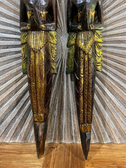 NEW Balinese Hindu Rama & Shinta Wood Carved Wall Sculptures - BALI Wall Art 1m