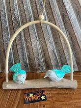 Balinese Hand Crafted Wood 2 Birds on Swing Hanger / Mobile - Bali Bird Mobile
