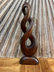 NEW Koru Style Wood Sculpture - Hand Carved Bali Wooden Sculpture