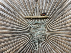 Balinese Sea Glass w/Wood Top Windchime / Mobile - Glass Chime Decor Hanger