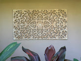New Balinese Carved Mandala Panel - Bali Wall Art - Mandala Wall Art 180x100cm