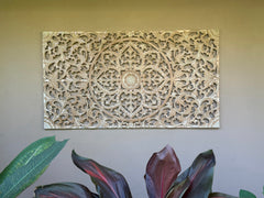 New Balinese Carved Mandala Panel - Bali Wall Art - Mandala Wall Art 180x100cm