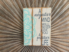NEW Balinese Hand Crafted POSITIVE LIFE Sign - AFFIRMATION SIGN