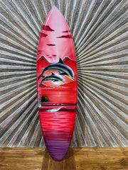 Bali Air Brushed Surfboard w/Dolphin Art Wall Decor 80cm - Bali Surfboard Art