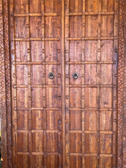 Authentic Balinese Teak Doors in Frame - Hand Carved Recycled Teak Bali Doors
