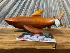 Balinese Hand Carved Suar Wood Shark Sculpture - Polished or Raw - Shark Carving