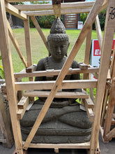 Hand Carved Greenstone Balinese Buddha Statue w/Batik Cloak - Bali Buddha Statue