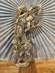 NEW Bali Handmade Driftwood Gecko Wall Decor 60cm - Bali Driftwood Wall Art