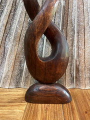 NEW Koru Style Wood Sculpture - Hand Carved Bali Wooden Sculpture