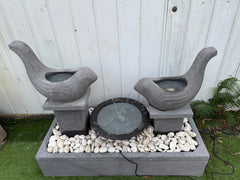 NEW Balinese 2 Birds w/Bowl Water Feature - Bali Bird Water Feature - Bali Bird