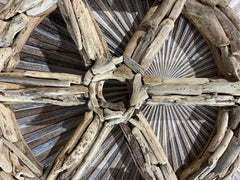 Bali Handmade Driftwood Ships Steering Wheel - Bali Nautical Wall Art