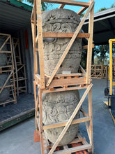 Balinese Hand Crafted Paras Pot - Bali Feature Pot - Carved Bali Pot 90 x70cm