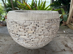 NEW Balinese Hand Crafted & Inlaid Marble Chip Pot - Bali Feature Pot - 40x30cm