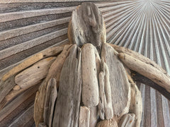 NEW Bali Handmade Driftwood Turtle Wall Decor 50cm - Bali Nautical Wall Art