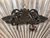 NEW Balinese Hand Crafted Frangipani 2 Hook Panel - Bali Frangipani Panel/2 Hook