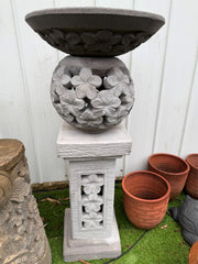 NEW Balinese Frangipani Style Bird Bath - Bali Garden Art - Bali Bird Bath Large