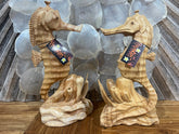 NEW Balinese Hand Carved Wooden Seahorse Sculpture - Wooden Seahorse Sculpture