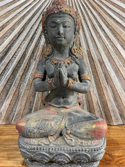 Balinese Cast Concrete Dewi Statue - Bali Dewi Statue - Bali Hindu Goddess