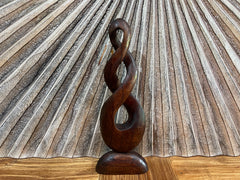 NEW Koru Style Wood Sculpture - Hand Carved Bali Wooden Sculpture