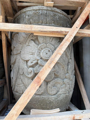 Balinese Hand Crafted Paras Pot - Bali Feature Pot - Carved Bali Pot 80 x60cm