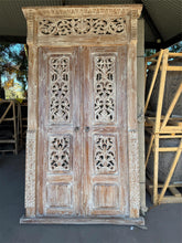 Authentic Balinese Teak Doors in Frame - Hand Carved Recycled Teak Bali Doors