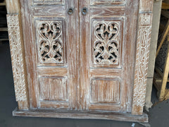 Authentic Balinese Teak Doors in Frame - Hand Carved Recycled Teak Bali Doors