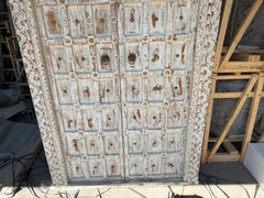 Authentic Balinese Teak Doors in Frame - Hand Carved Recycled Teak Bali Doors