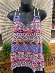 Ladies Cotton Bali Top / One Size / Balinese Summer Casual Top Racer Back Straps