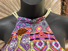 Ladies Cotton Bali Top / One Size / Balinese Summer Casual Top Racer Back Straps