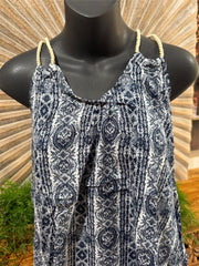 Ladies Cotton Bali Top / One Size / Balinese Summer Casual Top Racer Back Straps