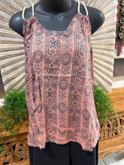 Ladies Cotton Bali Top / One Size / Balinese Summer Casual Top Racer Back Straps