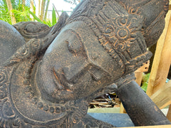 Quality Polished Greenstone Balinese Reclining Dewi Statue - Bali Master Carved