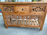 Hand Carved Balinese Teak Wood Console Table - Bali Furniture - Balinese Table